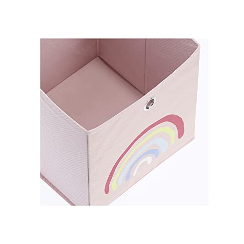 Zeller Rosy Rainbow 14427 Storage Box Fleece Approx. 28 x 28 x 28 cm Pink, Rosé, ca. 28 x 28 x 28 cm - Image 2