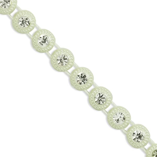 Diamante de imitación redondo para evitar costuras lentas en tiras de pedrería blanca