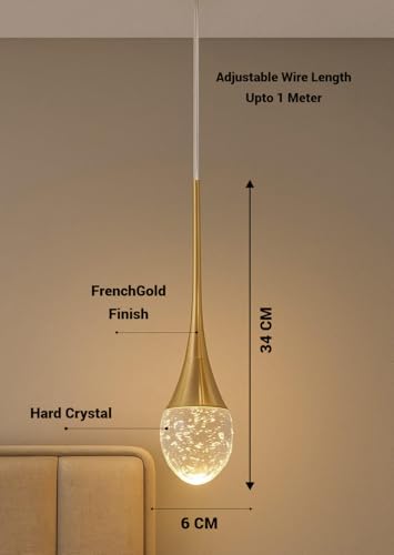 Image of FILLISKA 3 in1 Colour Changing LED Luxurious Hanging /Pendant Light (FrenchGold-MX8114)
