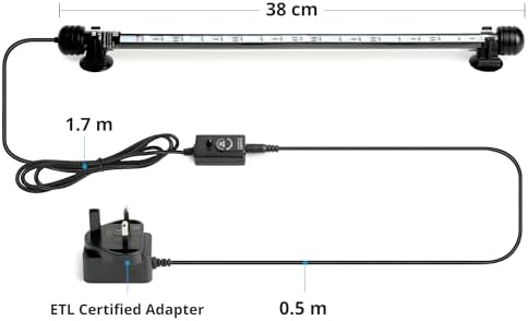 NICREW Submersible Aquarium Light, Underwater RGB Multicolor LED Lights for Fish Tank, 15 Inches, 38cm