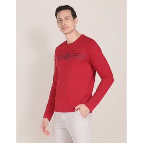 Image of U.S. Polo ASSN. Men Cotton Regular Crew Neck Long Sleeve Brand Print T-Shirt