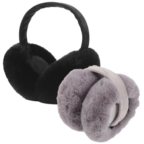 Veemoon Cycling Earmuffs for Women 2 Pack Plush Winter Ear Muffs Artificial Fur