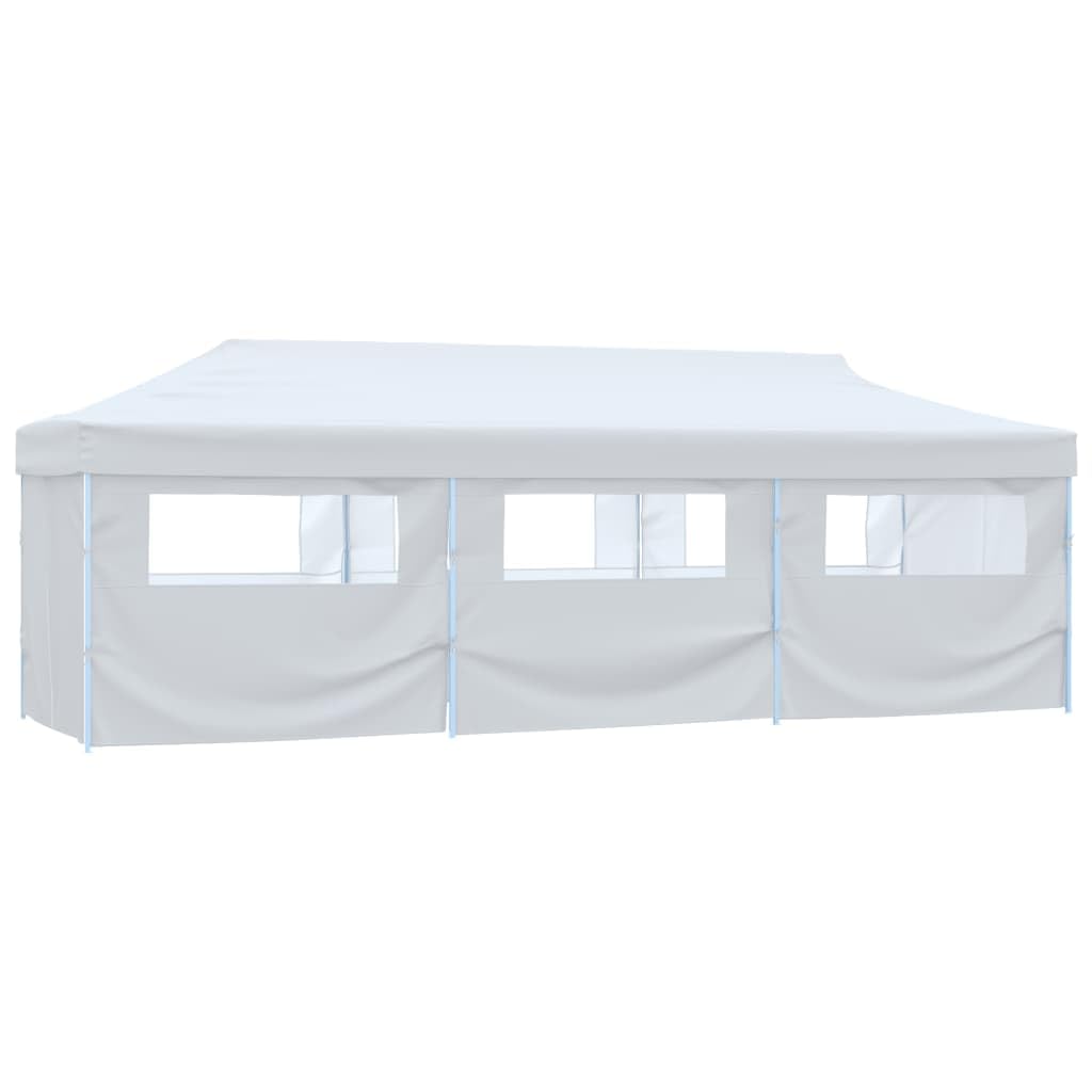 Carpa Plegable 3x9 m con 8 Paredes Blanco | Tela Oxford con recubrimiento PVC, armazon de acero, 2 entradas con cremallera, facil montaje