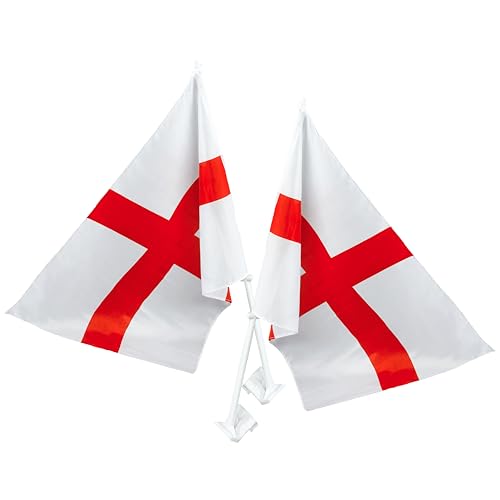 Drapeau de voiture Angleterre tissu 18x11 anti-déchirure pour l'Euro - Pack de 24
