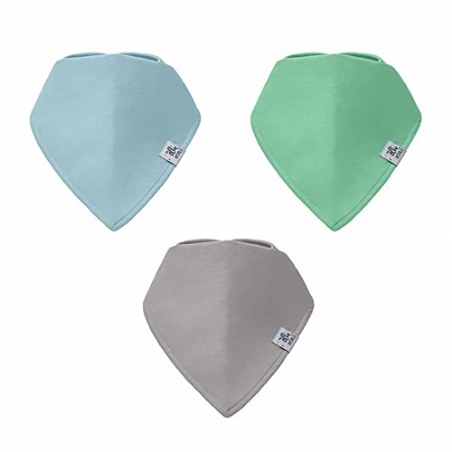 The Ollie Baby Bib -Moisture Wicking Keeps Skin Dry - Quickly Absorbs Liquid Drips (3-Pack) (Stone, Sky, Meadow) #TOP1