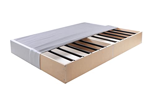 Panana 5 Inch Metal Box Spring Bed Base/Heavy Duty Steel With Fabric Cover/Mattress Foundation/Wooden Frame Easy Assembly,Twin,White #TOP4