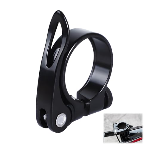 Cierres de Sillín para Bicicletas, Abrazadera de Poste de Asiento de Bicicleta Aluminio Asiento de Bici Poste Abrazadera Liberación Rápida Hueco Antideslizante Para Carretera Montaña, 31,8 mm Negro