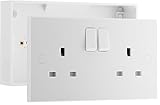 Photo Gallery bg electrical - presa a muro con doppio interruttore e scatola posteriore da 32 mm, scatola a 2 vie, bordo quadrato, serie nexus 900, bianco stampato, ip20, 13a, 922/902 Photo Gallery bg electrical - presa a muro con doppio interruttore e scatola posteriore da 32 mm, scatola a 2 vie, bordo quadrato, serie nexus 900, bianco stampato, ip20, 13a, 922/902