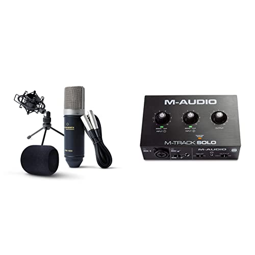 Marantz Professional MPM1000 - XLR Kondensatormikrofon, Schwarz & M-Audio M-Track Solo – USB Audio Interface, mit XLR-, Line- und DI-Eingängen, inklusive Softwarepaket