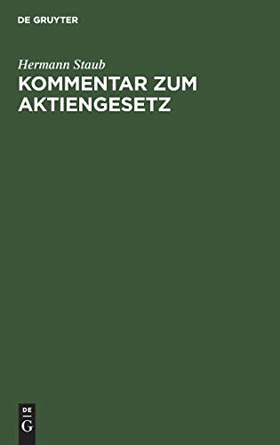 Kommentar zum Aktiengesetz (German Edition)