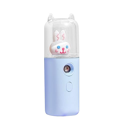 BTSEURY Facial Mister, Facial Mist Sprayer, 30ml USB Rechargeable Cute Moisturizing Mini Face Humidifier with Colorful Light (C)