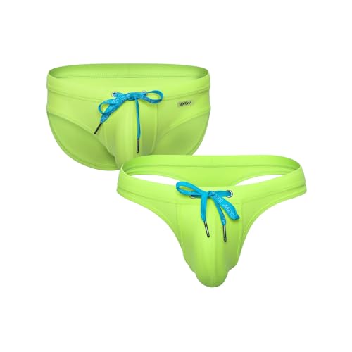 Maillots de Bain Slips Homme pack thong et brief Torrent Swim SUKREW couleur vert lime