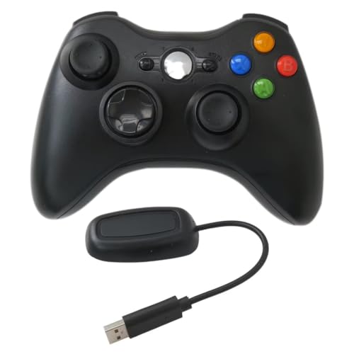 USonline911 Black Wireless Controller for Xbox 360, 2.4GHz Zero-Lag Gamepad,Precision Joystick &amp; Dual Vibration (Ergonomic Design)