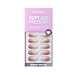Almond Press On Nails Medium - BTArtbox Soft Gel Ombre Fake Nails with Nail Glue, Semi-Transparent Reusable Glue On Nails in 16 Sizes - 32PCS Stick On Nails Kit, Vanilla Cream Almond