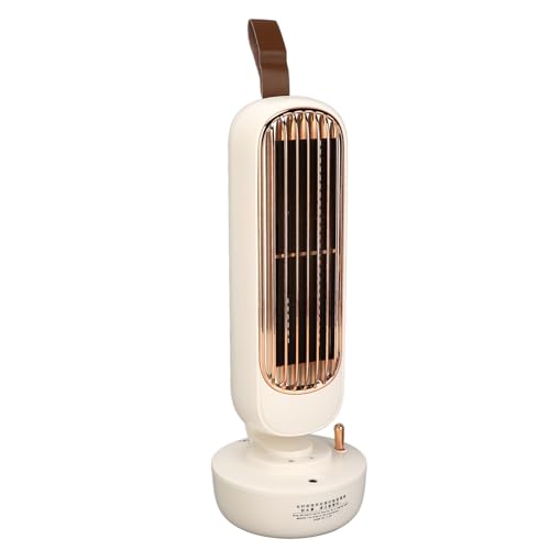 Ventilador Portátil de la Torre de Escritorio Mini Humidificante con Tres Velocidad del Viento, Spray de Temporizador y Tanque de Agua Grande, Forma de Torre Retro, Ideal para