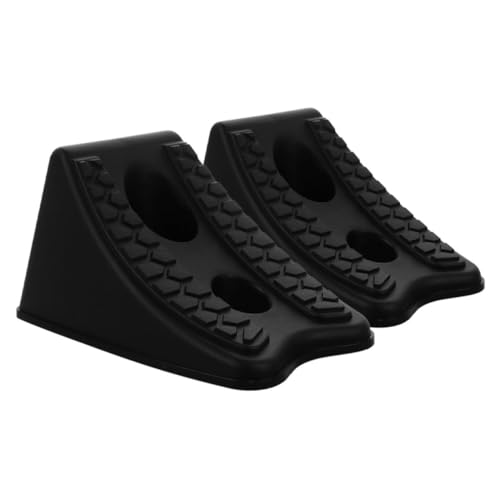 GRIRIW 2pcs Heavy Duty Plastic Wheel Chock for Cars Rvs Off Road Vehicles Durable Tire Blocks for Preventing Wheel Slippage Ensuring Accurate Positioning