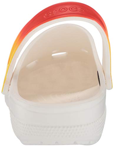 Image of Crocs Unisex Classic Graphic Clog, White /Yellow Ombre, 6 US Women