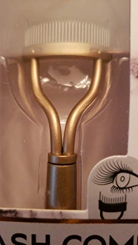 Mercer Studios Lash Comb (with travel cap) - Premium Eyelash Comb, Eyelash Separator, Curler, Mascara Applicator (Gold)