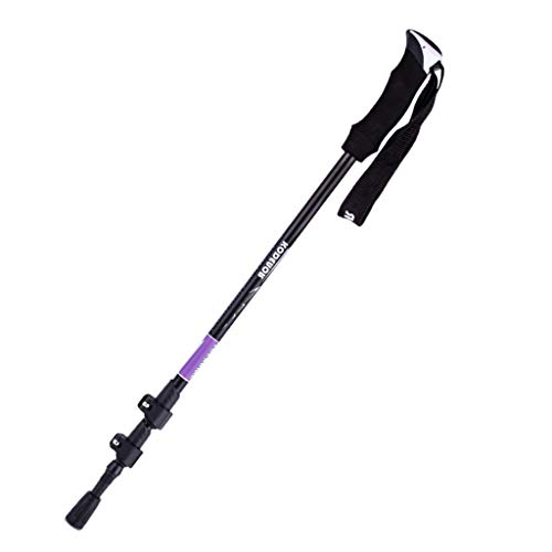 SAZ DEKOR Telescopic Hiking Trekking Pole Adjustable Alloy Walking Stick Purple
