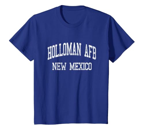Holloman AFB New Mexico NM Vintage Athletic Sports Design T-Shirt, Youth, Royal Blue, X-Small