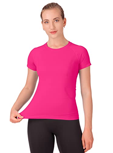 Image of MathCat Seamless Workout Tops for Women Short Sleeve Yoga Running Shirts,Breathable Athletic Compression Shirt Women XS-XL