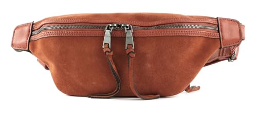 Sac banane Sylvin ajustable en cuir rouge avec zips sécurisés