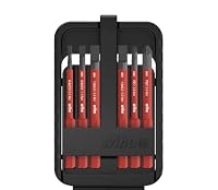 Wiha 43157 electricSchlitz, Pozidriv 6-TLG. in slimBit-Box Bit Set Rot – Ansicht 1