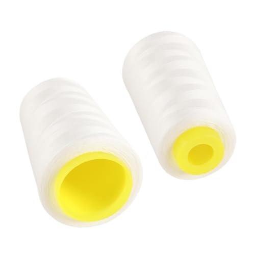 Qury Nähgarn-Kegel-Set, je 2740 m, 4 Stück, hochfeste Polyester-Fadenspulen zum Nähen, Quilten, Overlock, Merrow (Schwarz, Weiß)