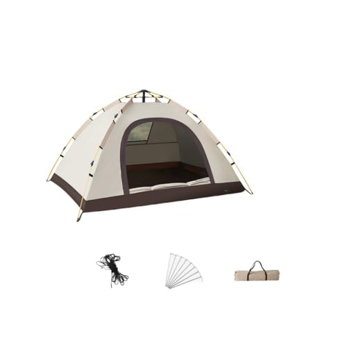 SearEase ワンタッチテント 2-3人用 シルバーコーティング 自動開閉 5秒設営 UV高遮光 防風防水 耐水圧3000mm 四面メッシュ 超軽量 収納袋付き キャンプ ピクニック 防災 家族の思い出を守る 流砂ゴールド 人気カラー (【銀接着剤ドア