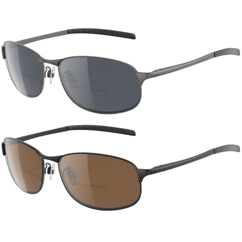 DEHOTRE Bifocal Reading Sunglasses for Men (2-Pack)