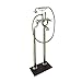 Rohl U.3013X/1-STNKIT PERRIN & ROWE GEORGIAN ERA EXPOSED FLOOR MOUNT TUB FILLER IN SATIN NICKEL WITH CROSS HANDLES HANDSHOWER AND CRADLE AND FLOOR LEGS P&RG FLR EXPSD TB KIT X-H S.NK
