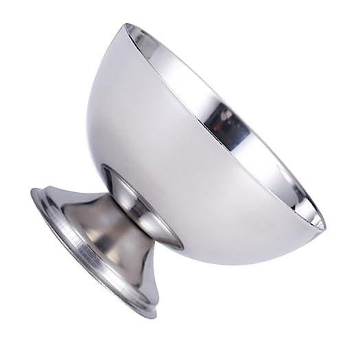 HOLIDYOYO 1pc Stainless Steel Salad Cup Taster Fruit Salad Bowls Fruit Cup Beverage Cups Appetizer Ice Cream Freeze Bowl Ice Cream Cups Footed Ice Cream Dishes Creme Brulee Serving Silver