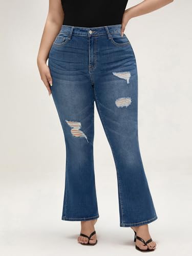 EMMIOL Stretchy Bootcut Jeans for Women High Waisted, Y2K Ripped Flare Jeans Boot Cut, Denim Pants Distressed Mid Rise Trendy4