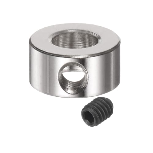 QUARKZMAN 12 Stück Satz-Scheibenkragen 5,05 mm Bohrung, Vernickelter Stahl Wellenkragen, 10 mm Außendurchmesser, 5 mm Breite, Fahrwerksstopper Radkragen Mit Innensechskantschlüssel