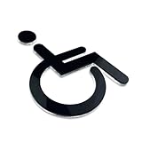 ALÚMADESIGNCO 1 Paire Moderne Pictogramme Handicap - Logo Handicapé - Panneau Toilette - Picto Toilettes Handicape - Signalétique Accessibilité Handicapée