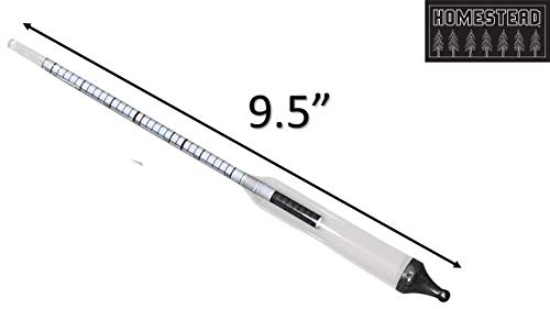 Maple Syrup Hydrometer - Measure Sugar And Moisture Content (Density) Of Boiled Sap - Baume And Brix Scale - Calibrated To Create Pure Maple Syrup #TOP4