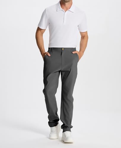 Susclude Chinos Pants Men - Straight Fit Work Pants Stretch Casual Golf Dress Office Pants for Men 20254