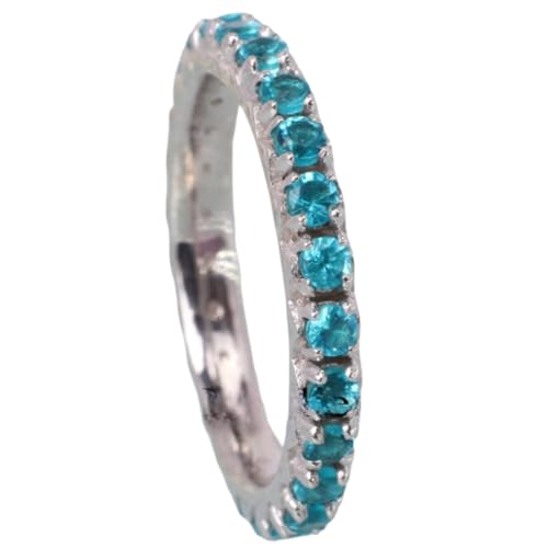 Paraiba Blue Apatite Ring 925 Sterling Silver Engagement Ring For Women Handmade Unique Band Apatite Jewelry Luxury Rings