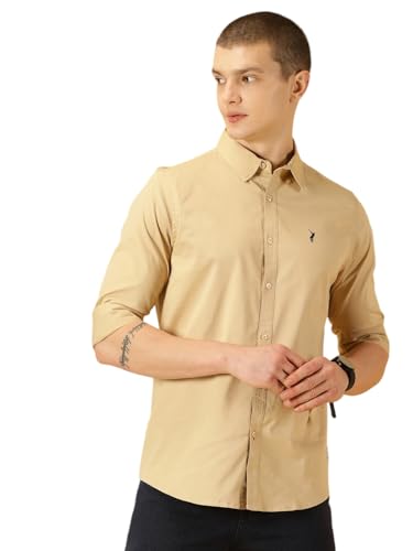 Image of Thomas Scott Men's Cricket Club Collection Classic Regular Fit Twill Shirt | 100% Cotton Long Sleeve Solid Shirt with Button Down Collar (Available in Plus Size)