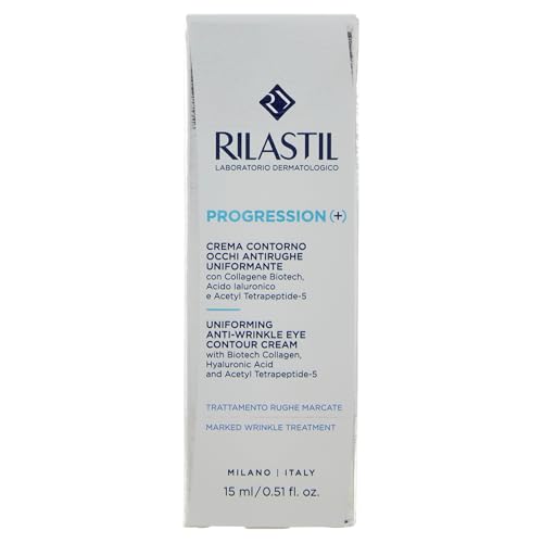 Rilastil Progression Plus, Crema Contorno Occhi Antirughe Uniformante, Trattamento Rughe Marcate, Antiaging, Rimpolpante per Pelli Mature con Collagen, Acido Ialuronico, Confezione da 15 ml - 4