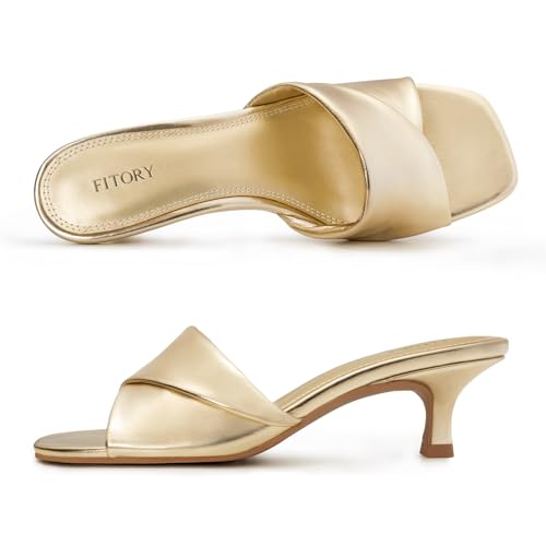 FITORY Womens Kitten Heels,Cross Band Sandals,Dressy Square Open Toe 1.97in by FITORY - Used condition - Image 6