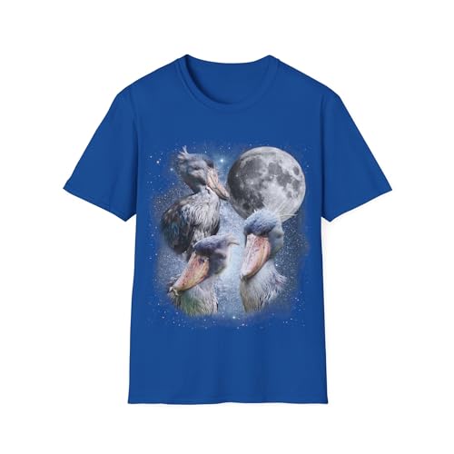T-shirt graphique Shoebill Moon bleu marine XXL motif oiseau préhistorique