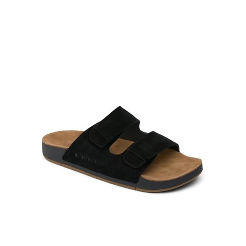Image of REEF Ojai Two Bar Women's Fashion Slide Sandal, Premium Leather, Soft Cushion Footbed