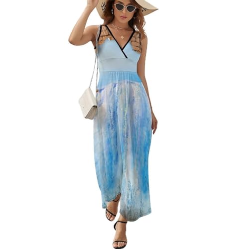 Robe de plage femme chic sans manches coupe longue pour les vacances