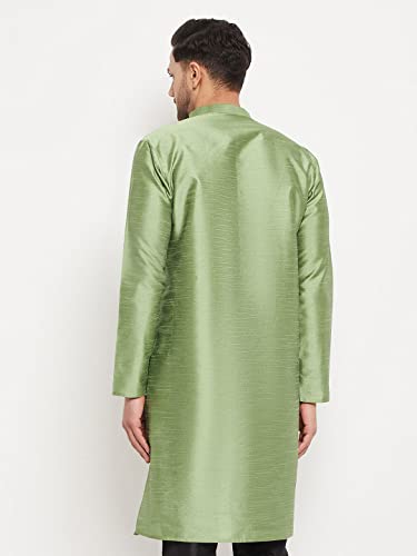Image of VASTRAMAY Men Light Blue Cotton Kurta Pyjama and Dupatta Set (VASMKWH000nPCWHnD5AQ 36) | Independence Day
