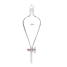 1000ml,24/40,Glass Separatory Funnel,PTFE Stopcock,1L Lab Pyriform,Drop Tube