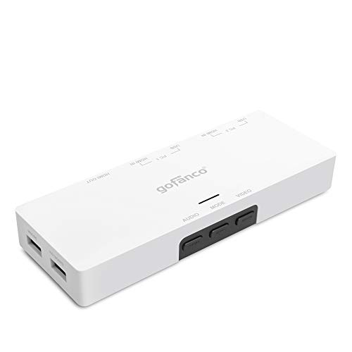 gofanco 2-Port Seamless HDMI USB KVM Scaler Switch – Scales to 4K @30Hz