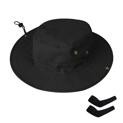 Image of Sun Hats for Men Women Boonie Hat Foldable Fishing Hat UPF 50+ Bucket Hat for Fishing Hiking Garden Safari Beach