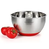 Koocovel Metal Mixing Bowls Stainless Steel, Metal Bowl for Baking, Non Slip Mixing Bowl, Salad Bowl