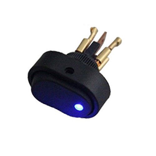 HOTSYSTEM DC12V 30A Rocker Toggle Switch ON-Off Control SPST LED Illuminated 3Pin Triangle Plug for Car Motorcycle Boat Marine Truck Trailer Auto and More (Blue,1-Pack)